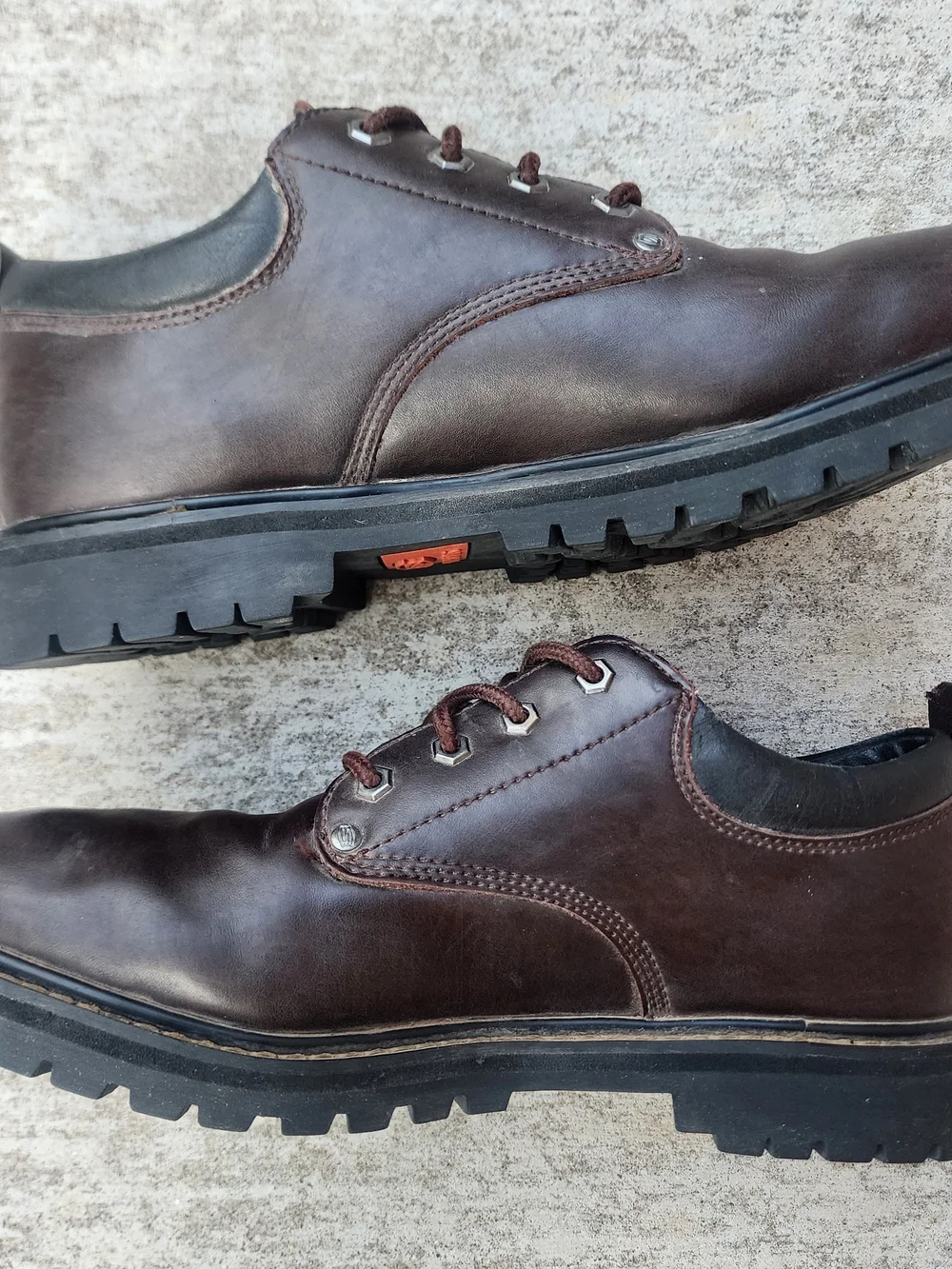 Skechers Y2K Men’s Alley Cats SN7111 Brown Leather Chunky Lace-Up Oxfords, Sz 12